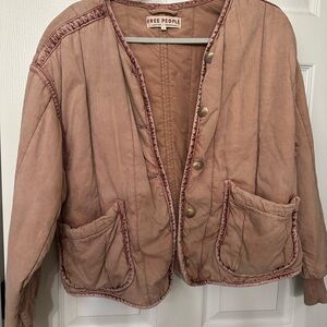Free People Pink Quilted Jacket